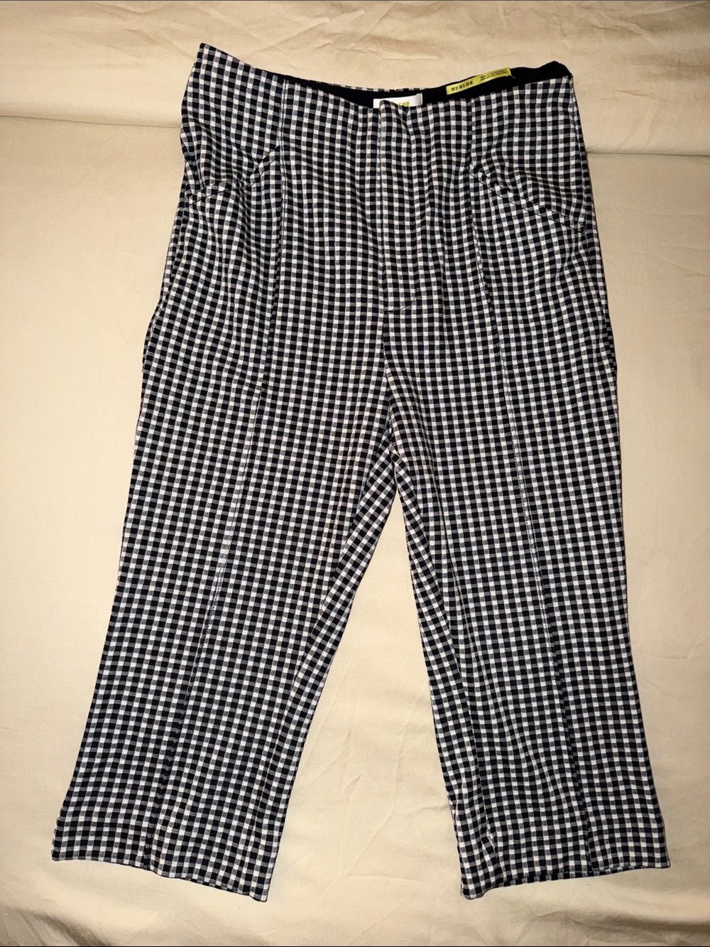 Anthropologie Maeve Black and White Gingham Cropped Pants